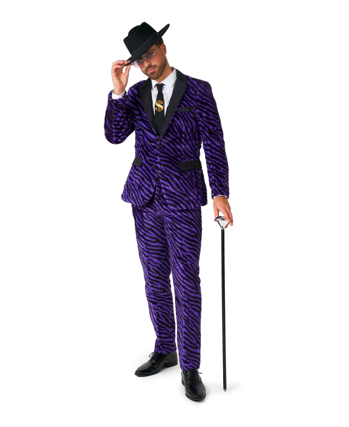 Men's Party Suit - Faux Fur Purple - Purple