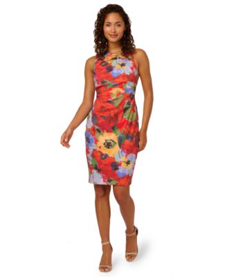 Adrianna Papell - Women's Jacquard Knit Sleeveless Midi Dress