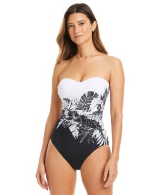 Bleu by Rod Beattie - Women's Double Duty Two-Tone Bandeau One-Piece Swimsuit