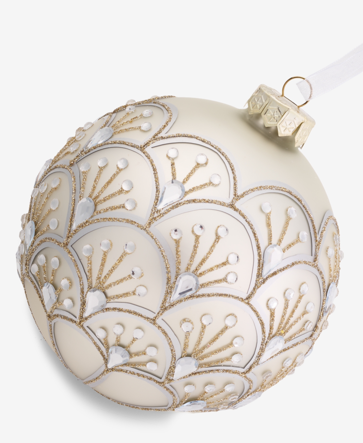 Holiday Lane Gilded Glamour Gold Pattern Ball Ornament, Macy's Exclusive In Transparent