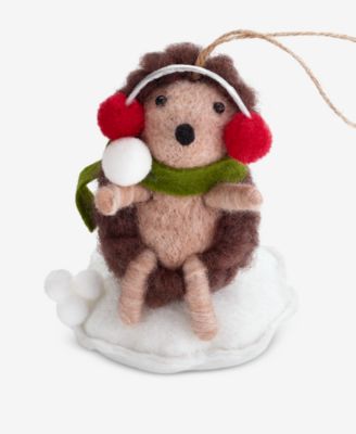 Tiny Tidings Wool Hedgehog Ornament, Macy's Exclusive