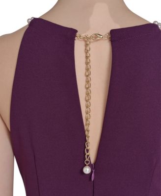 Petite Scuba Crepe Halter Side-Tuck Gown