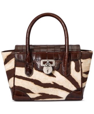 Lauren Ralph Lauren - Zebra-Print Canvas Small Tanner Satchel
