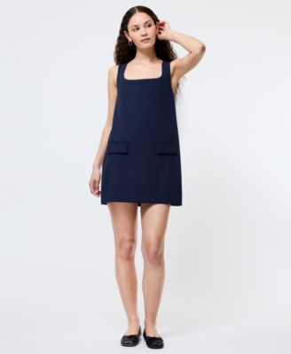 French Connection - Women's Whisper Square-Neck Sleeveless Mini Dress