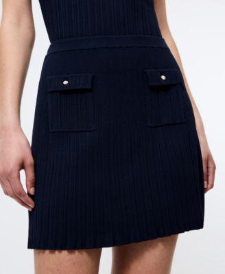 Women's Crinkle-Knit Two-Pocket Mini Skirt