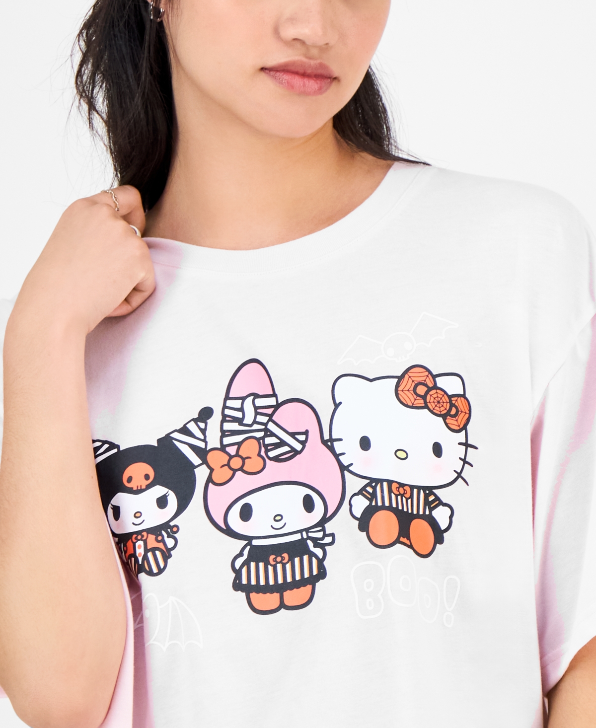 Love Tribe Juniors' Spooky My Melody Trio T-shirt In Pink