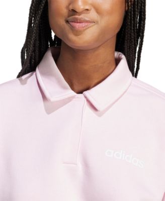 Women's Essentials Linear Fleece Polo Sweatshirt