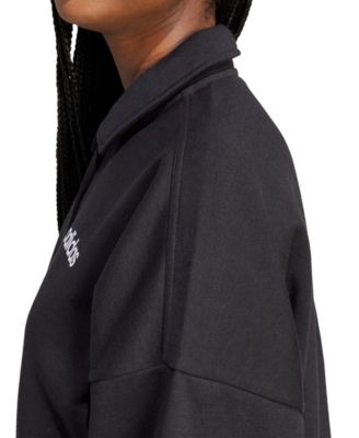Women's Essentials Linear Fleece Polo Sweatshirt