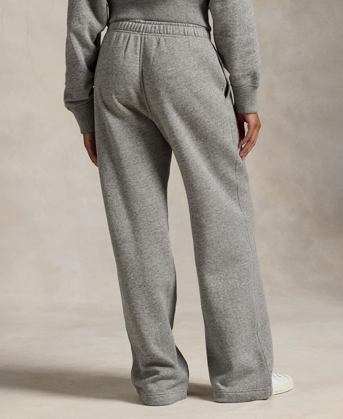 Polo Ralph Lauren Women's Drawstring Fleece Wide-leg Sweatpant In Gray
