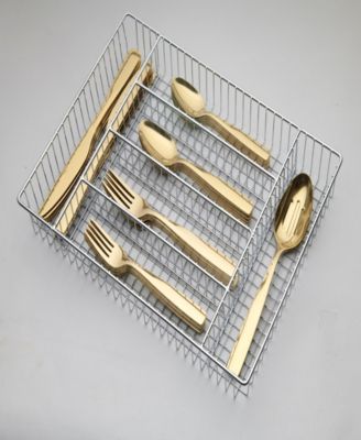 Kaede 42-Pc. Flatware Set with Wire Caddy, Service for 8