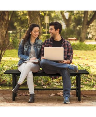 Outdoor HDPE Bench w/ Metal Frame 47'' x 14'' x 16'' for Yard Garden