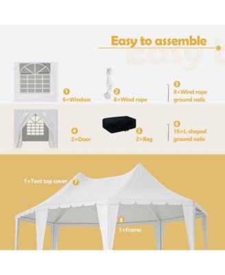 20x15 FT Heavy Duty Party Tent - White Wedding & Event Shelter