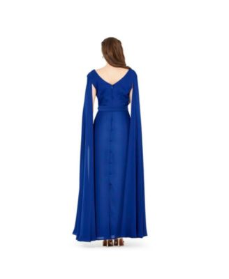 Women's Cowl Neck Flare Sleeved A-line Gown