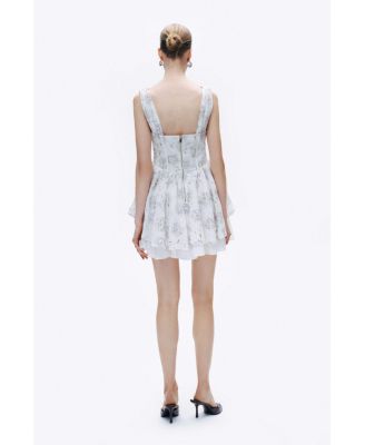 Women's Corset Look Broderie Mini Dress