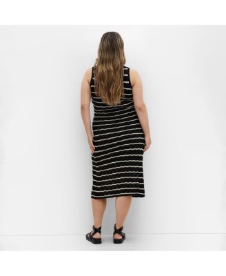 Plus Size Crochet Stripe Dress