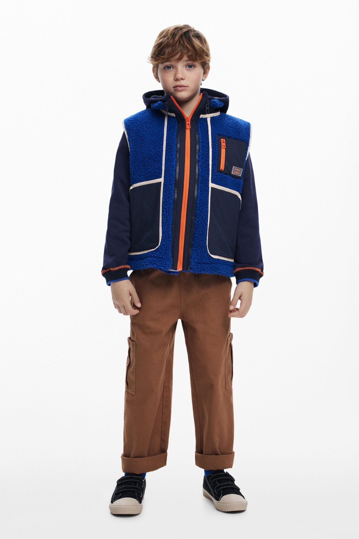 Desigual Boys Boys's Detachable Shearling Jacket In Blue