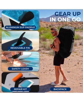 Free-Flow Stand-Up Paddle-Board - Woven Drop-Stitch and Double Layer Side Inflatable SUP with Double-Action Hand Pump (Black)