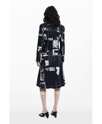 Women's Midi skirt with newspaper pleats