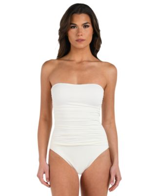 La Blanca - Women's Island Goddess Tummy-Control Shirred Bandeau One-Piece Swimsuit