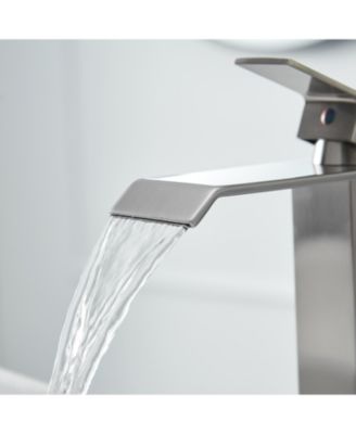 Waterfall Single Hole Single Handle Bathroom Vessel Sink Faucet With Pop-up Drain