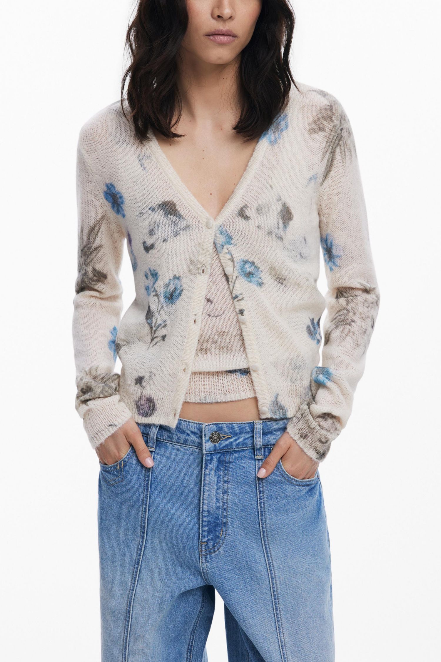Women's Straight jeans with inverted effect