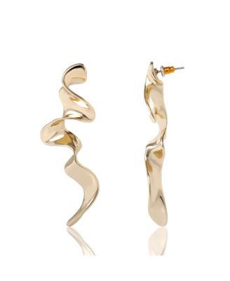 Wavy Statement Drop Earrings