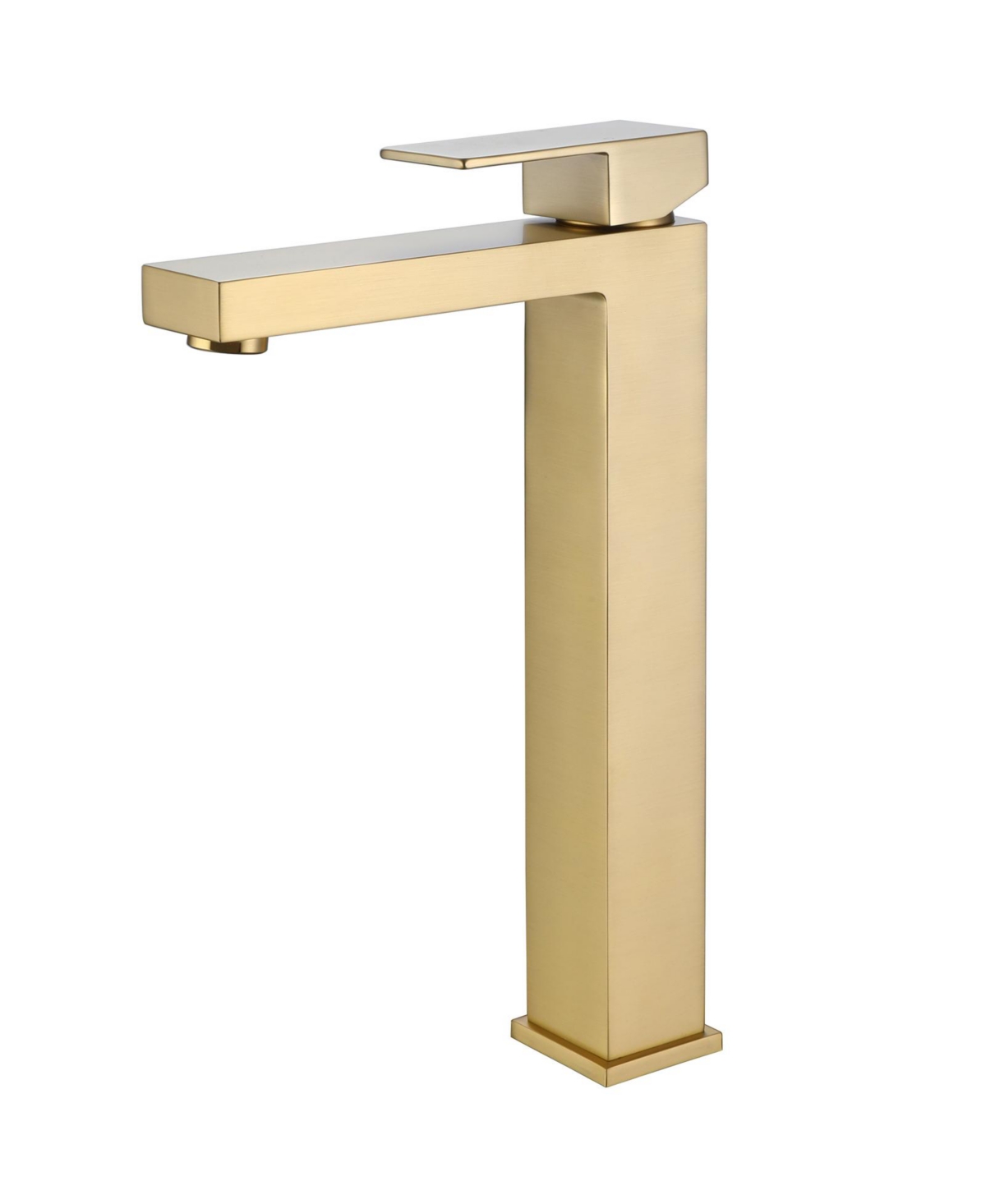 Single Hole Single Handle Bathroom Vessel Sink Faucet With Supply Hose in Brushed Gold - Brushed gold