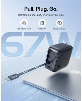 Enercore with Single Retractable USB-C Cable Charger 67W