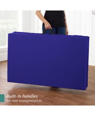 10ftx4ftx2in Folding Gym Mat 4-Panel w/ Carrying Handles & Folding Balance Beam