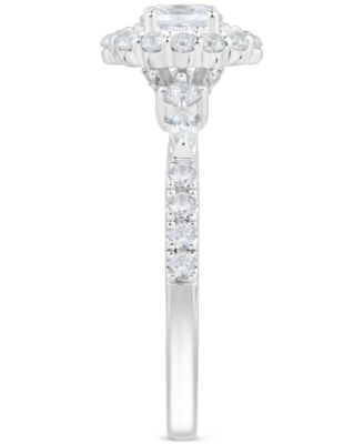 Diamond Ova Halo Engagement Ring (3/4 ct. t.w.) in 14k White Gold