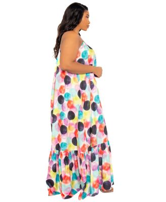 Women's Polka Dot Voluminous Maxi Dress