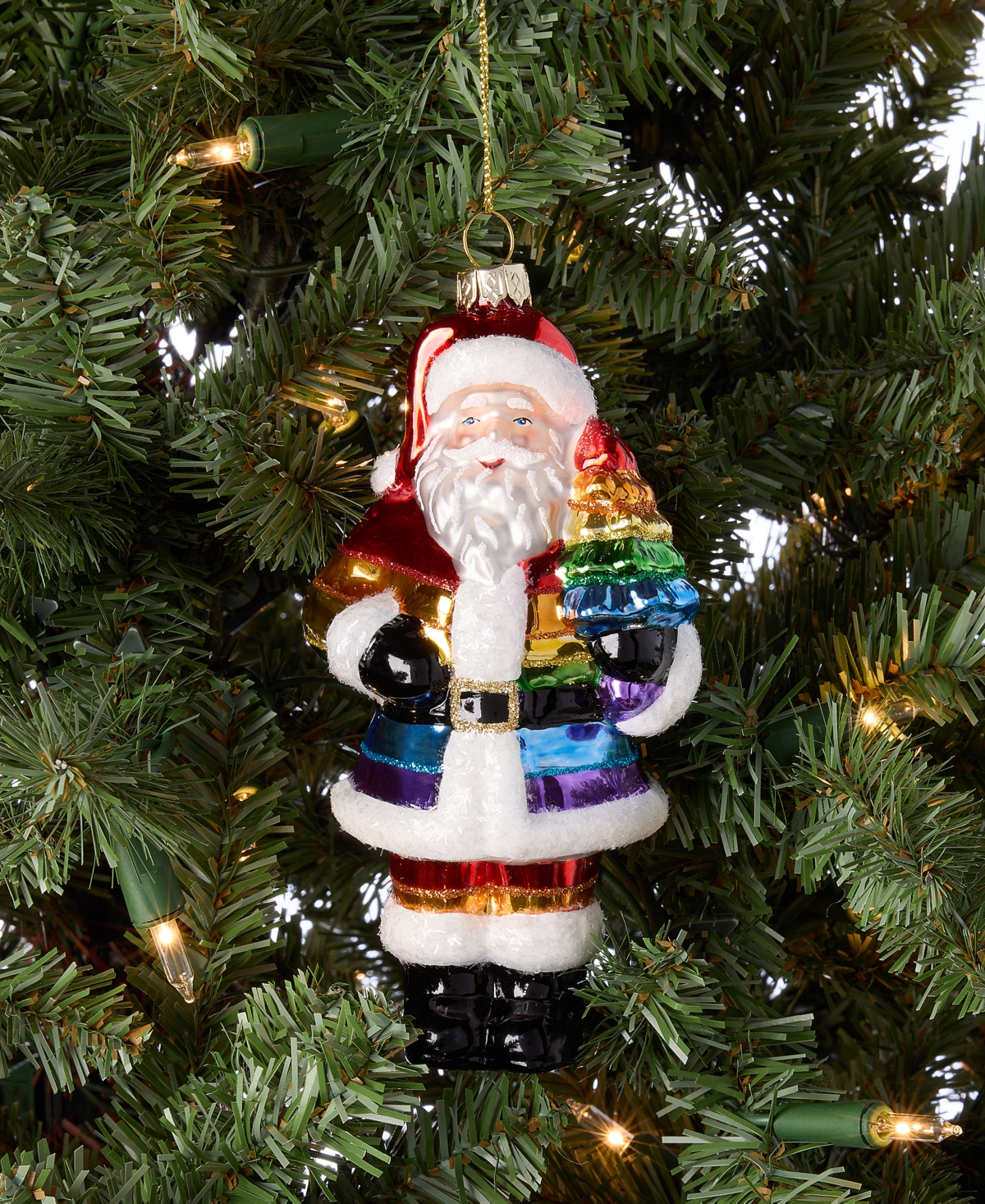 Holiday Lane Love Is Love Rainbow Santa Ornament, Macy's Exclusive