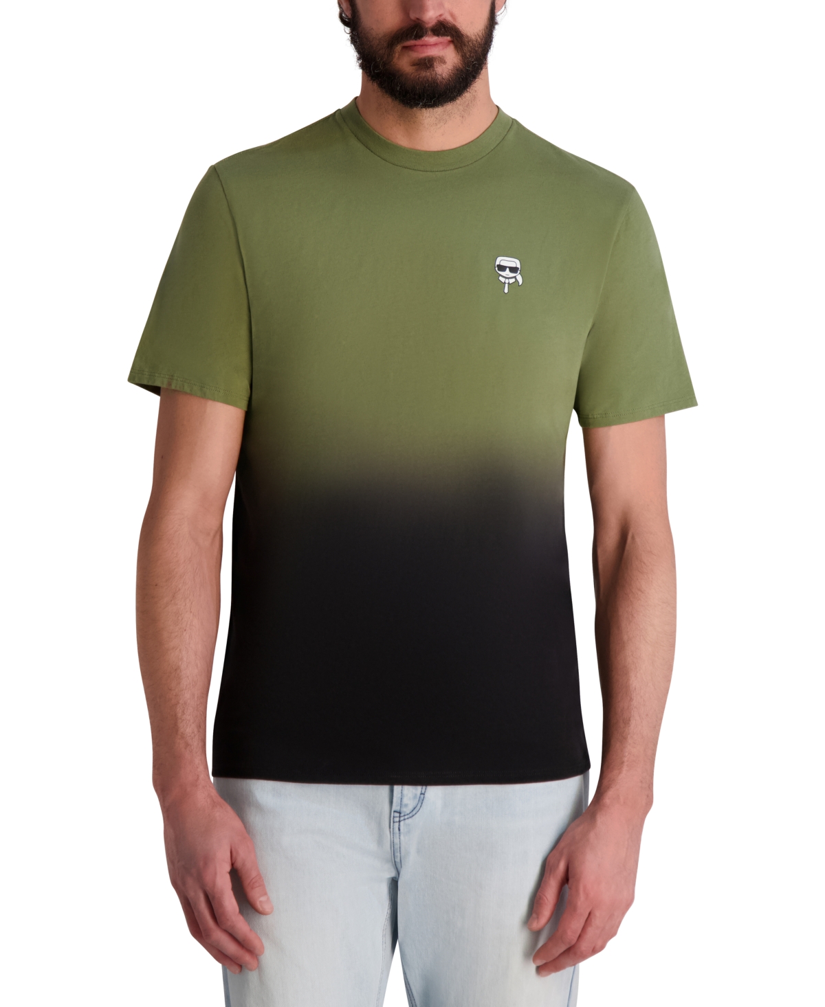 Men's Ombre Short Sleeve Crewneck Logo T-Shirt - Olive