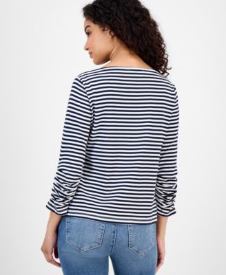 Women's Striped Boat-Neck Top