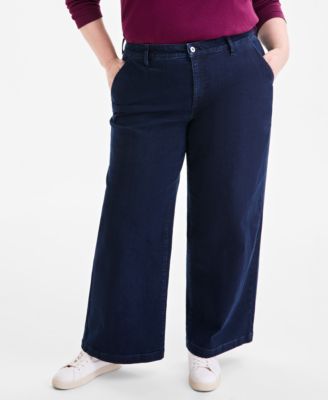 Plus Size High Rise Wide-Leg Jeans, Macy's Exclusive