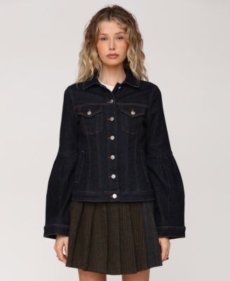 Avec Les Filles - Women's Flare-Sleeve Denim Trucker Jacket