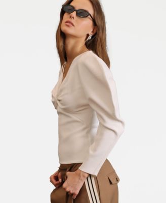 Women's Exaggerated-Sleeve Bow Top