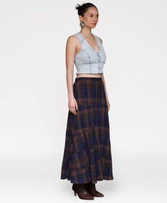 Women's Printed Tiered Maxi Skirt