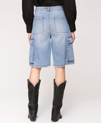 Women's Baggy Denim Cargo Shorts