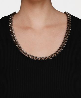 Women's Chain-Trim Ribbed Knit Tank Top