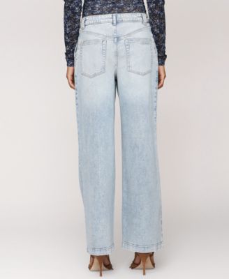 Women's Pleat-Front Wide-Leg Jeans