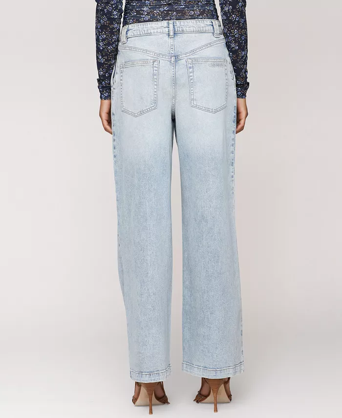 Women's Pleat-Front Wide-Leg Jeans - thumbnail 2