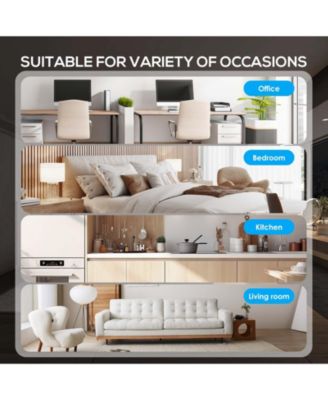 10,000 BTU Portable AC, Ultra Quiet 42dB, Dual Hose, App & Remote Control, Drain-Free, 24H Timer, Fan & Dehumidifier for Rooms