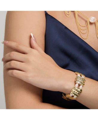 Gold-Tone Sculpted Stretch Bracelet