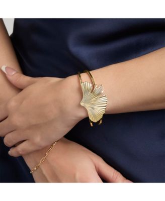 Ginkgo Leaf Statement Cuff Bracelet