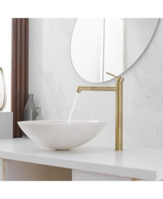 Single Hole Single Handle Bathroom Vessel Sink Faucet With Supply Hose in Black Gold