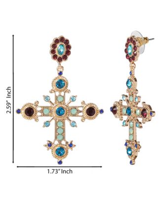 Boho Luxe Cross Drop Earrings