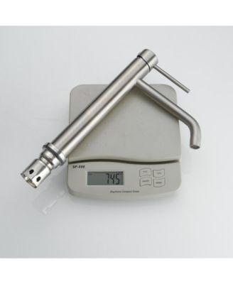 Modern Single Hole Single Handle Vessel Bathroom Vanity Sink Faucet With Pop Up Drain Without Overflow in Brushed Nickel