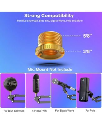 RGB Microphone Arm Stand,Mic Arm with RGB Light for QuadCast/Blue Yeti/Snowball/Shure SM7B/Rode NT1/Elgato,Rotatable Suspension Boom Scissor Stand for Gaming Streaming Podcasting YouTube