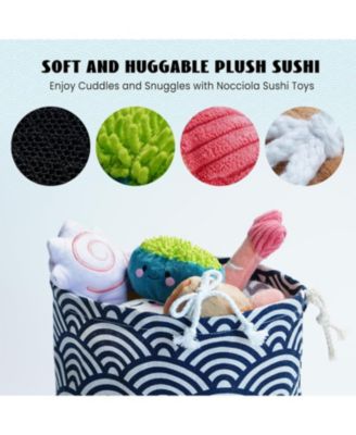 10 PCS Sushi Toys with Takeout Bag,Plush Squeaky Dog Toy Set,Cute Stuffed Pet Toys,Puppy Chew Toys,For Small to Medium Dog,Foodie Series toy